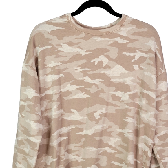 Athleta Studio to Street Printed Sweatshirt Neutral Camo Camoflage Pattern M - Picture 3 of 10